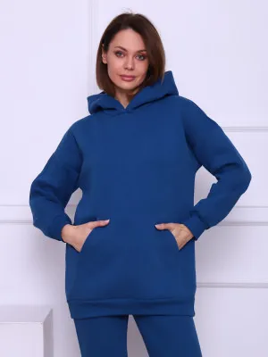 Перфект(индиго) толстовка(худи) р.56, 70% хлопок,30% п/э