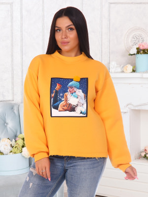 Сноу(абрикос) толстовка р.46, футер(70% хлопок,30% п/э)
