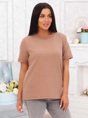 Джуди(кофе) футболка р.46 (80% хлопок, 15%п/э, 5% лайкра)
